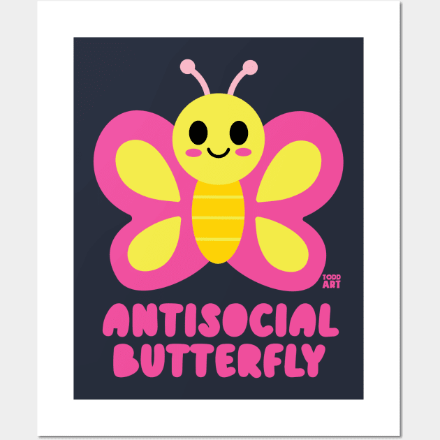 ANTISOCIAL BUTTERFLY Wall Art by toddgoldmanart